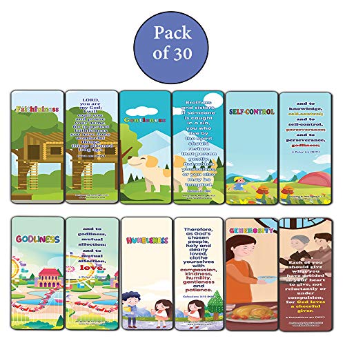 Christian Learning For Kids: Developing Character Bookmarks Series 2 (30-Pack)