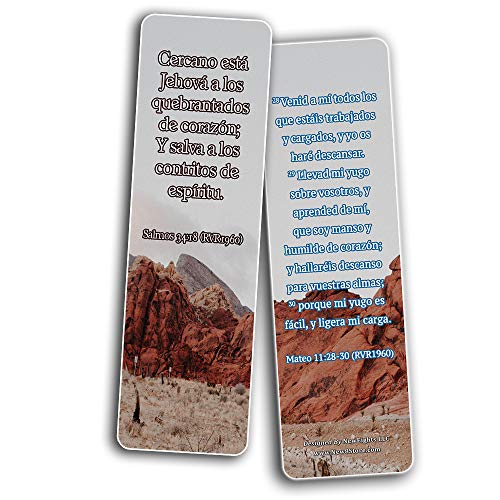 Spanish Uplifting Healing Scriptures For The Brokenhearted Bookmarks (30-Pack) - Spanish Uplifting Healing Scriptures For The Brokenhearted Bookmarks (30 Pack) - Handy Christian Daily Reminder