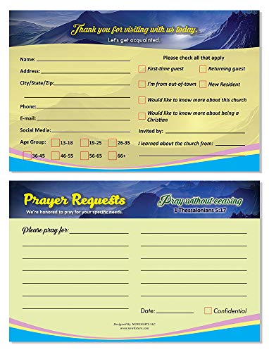 Church Visitor Card and Prayer Request Card Set B (60-Pack) - Christian Assorted Bulk Pack - Pray and Support Your Church Members