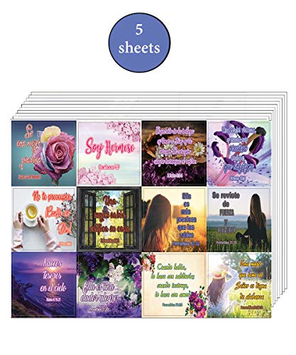 Encouraging Religious Stickers - Spanish Christian Stickers for Women Series