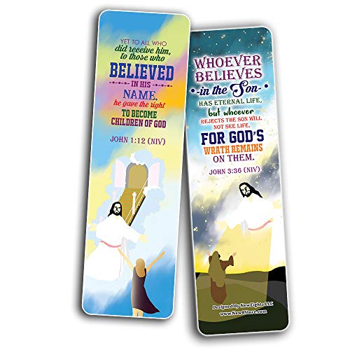 I believe in You Bible Verses Bookmarks Cards (60-Pack) - Church Memory Verse Sunday School Rewards - Christian Stocking Stuffers Birthday Party Favors Assorted Bulk Pack