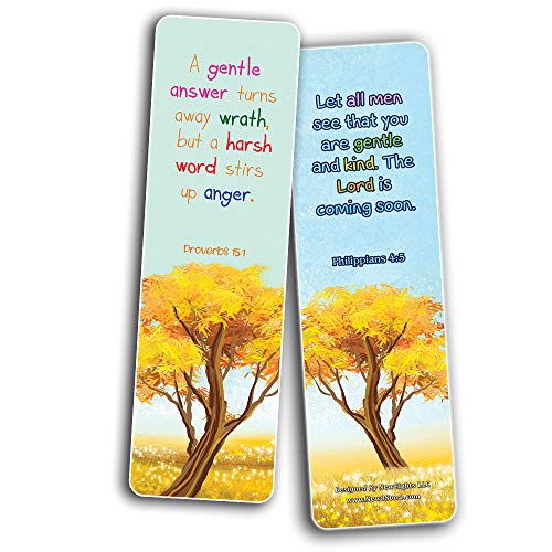 Bible Bookmarks for kids - Character Building Series 3 (60 Pack) - Perfect Gift away for Sunday School and Ministries - VBS Sunday School Easter Baptism Thanksgiving Christmas Rewards Encouragement