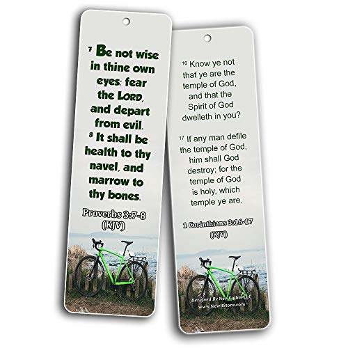 KJV Religious Bookmarks - Bible Verses About Health (12 Pack) - Collection of Bible Verses On How To Achieve Optimum Health