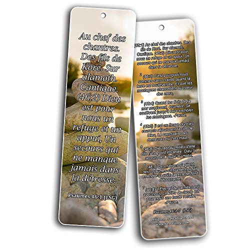 French Popular Bible Verse Bookmarks (60 Pack) - Perfect Giveaways for Sunday School and Ministries Designed to Inspire Women and Men