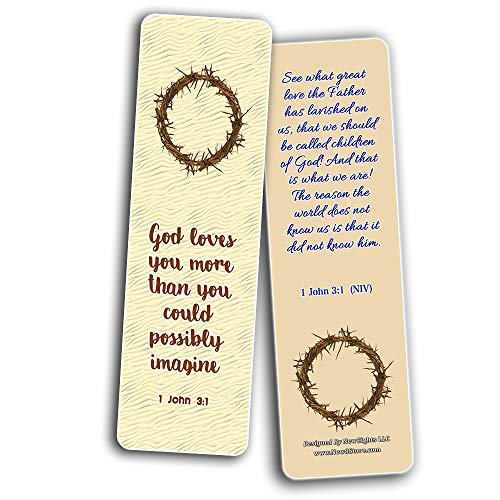 Christian Love You 3000 Bookmarks Cards (60 Pack) - Stocking Stuffers for Sunday School Cell Group VBS Bible Study Teacher Student Classroom Rewards Incentives Church Supplies Hospital Ministry