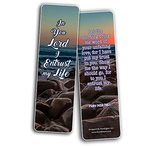 Scriptures Bookmarks - Bible Verses about Trusting God (60 Pack) - Perfect Gift away for Sunday School and Ministries - Stocking Stuffers Adoration Devotional Bible Study - Church Ministry Supplies