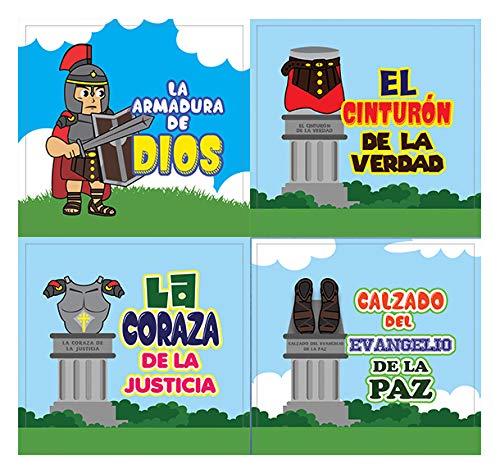 Spanish Armor of God Stickers (10-Sheet) - Stocking Stuffers for Boys Girls - Children Ministry Bible Study Church Supplies Teacher Classroom Incentives Gift