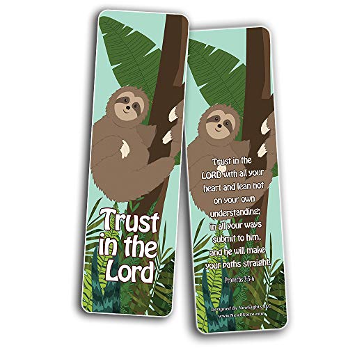Encouraging Bible Verses Bookmarks for Kids (60-Pack) - Animal Series 2 - Perfect Giveaways for Ministries and Sunday Schools