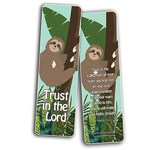 Encouraging Bible Verses Bookmarks for Kids (60-Pack) - Animal Series 1 - Perfect Giveaways for Ministries and Sunday Schools