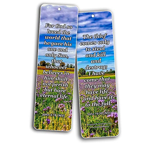 Life Bible Verses Bookmarks NIV (60 Pack) - Perfect Giftaway for Sunday School