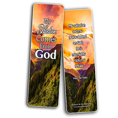 Scriptures Cards - Powerful Scriptures about Salvation (60 Pack) - Stocking Stuffers Devotional Bible Study - Church Ministry Supplies Teacher Classroom Incentive Gifts