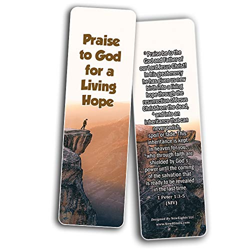 Hope Bible Verses Bookmarks (60 Pack) - Perfect Giveaways for Sunday School and Ministries Designed to Inspire Women and Men