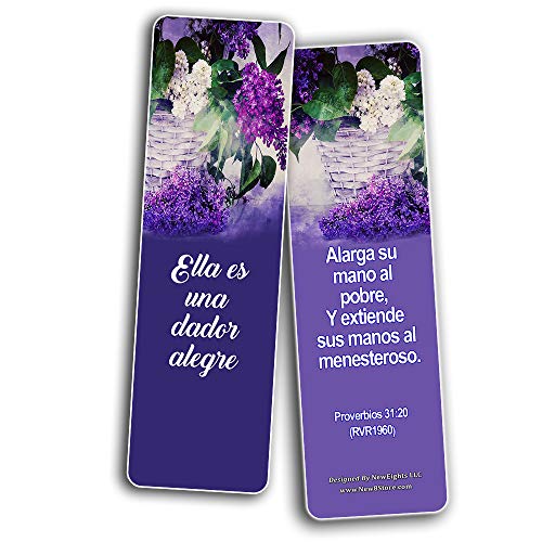 Spanish Bible Verses About Virtuous Woman Bookmarks (30 Pack) - Handy Spanish Bible Texts To Learn What Traits Define And Constitute Virtuous Women from the Many Lessons of the Bible