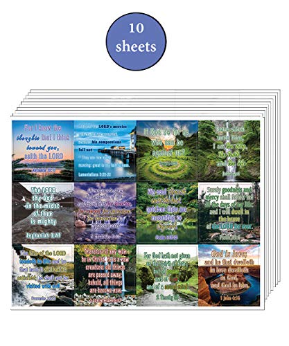 Life Giving Bible Verses Stickers (10-Sheet) - Encouraging Colorful Stickers