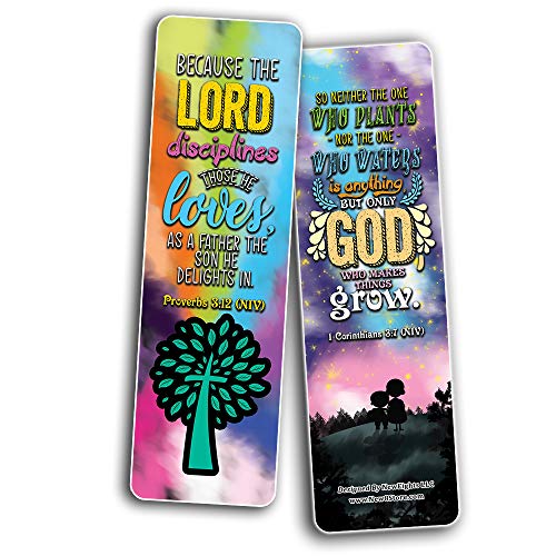 Spiritual Growth Bookmarks (60-Pack) - Church Memory Verse Sunday School Rewards - Christian Stocking Stuffers Birthday Party Favors Assorted Bulk Pack