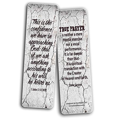 Prayer Cards Bookmarks (60-Pack) - Popular Bible Verses and Inspirational Quotes About Prayers - Holy Scriptures to Encourage Men Women Teens Boys Girls Kids
