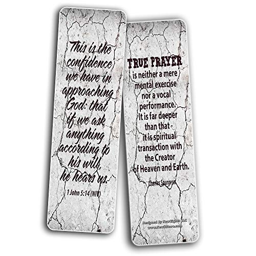 Religious Bookmarks Cards (12-Pack) - Prayer Bible Verses and Christian Quotes - Holy Scriptures to Encourage Men Women Teens Boys Girls Kids - Stocking Stuffers for Easter Thanksgiving Christmas