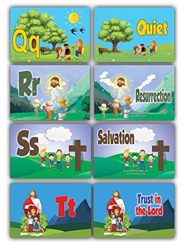 Toddler A-Z Alphabets Bible Flashcards (26 cards x 1 set )