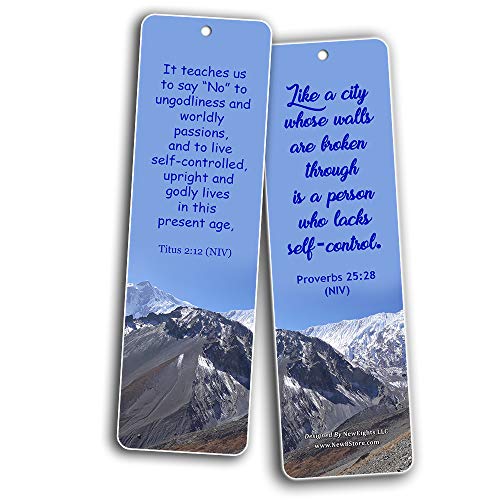 Bible Verses Related to Temperance Bookmarks (30-Pack) - Handy Bible Verses on How To Practice Temperance