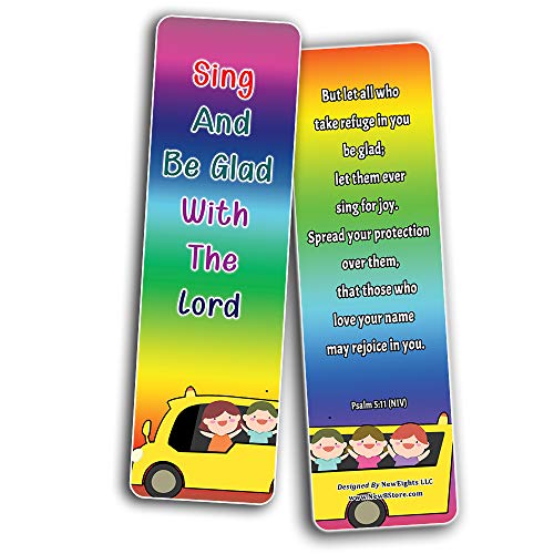 Popular Bible Verses about Rejoice Bookmarks Cards (60-Pack) - Perfect Giveaways for Sunday School, VBS and Children's Ministry