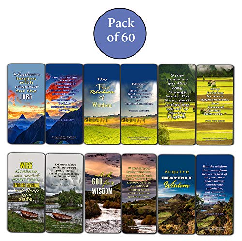 Scriptures Cards Bookmarks About Wisdom and Discernment (60 Pack) - Bible Verses About What Does the Bible Say About Discernment