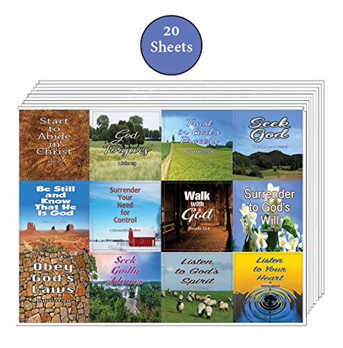 God?s Will for Your Life Christian Stickers (20 Sheets) - Assorted Mega Pack of Religious Inspirational Stickers - Proverbs 3:5-6 Church Supplies Sunday School VBS Bible Study Teacher Student Gifts