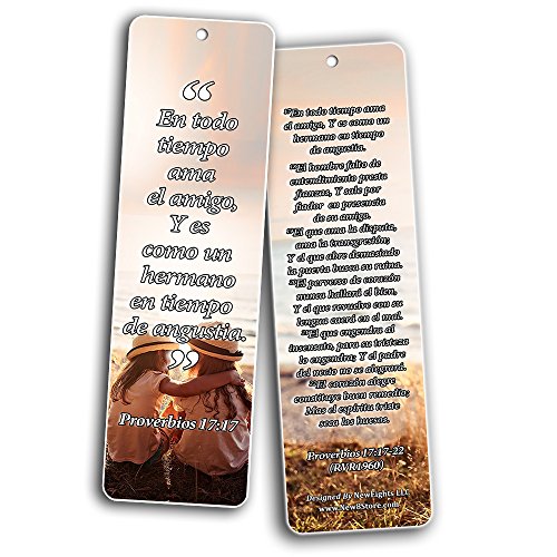 Spanish Bookmarks - Popular Inspirational Bible Verses (30-Pack) - Awesome Collection of Spanish Bookmarks