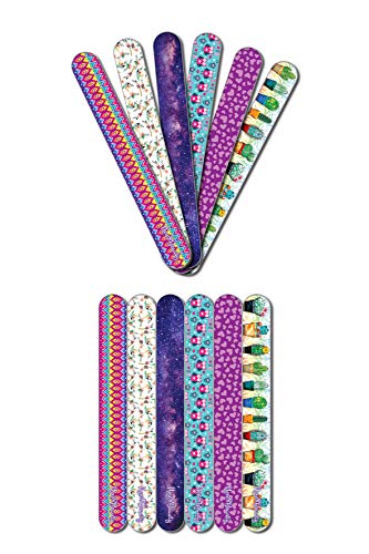 New8Beauty Emery Board Colorful (24-Pack) - For Manicure Pedicure - Keep Your Fingernails and Toenails in Tip-top Shape - Great Stocking Stuffers
