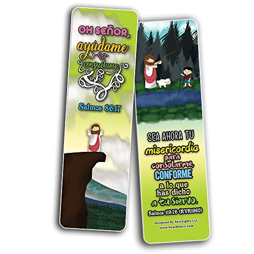 Spanish God's Comfort Christian Living Bookmarks (60-Pack) - Church Memory Verse Sunday School Rewards - Christian Stocking Stuffers Birthday Party Favors Assorted Bulk Pack
