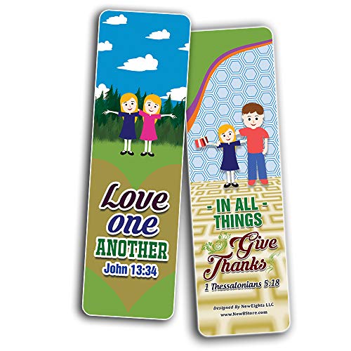 God is Good All The Time Bible Bookmarks for Kids (60-Pack) - Church Memory Verse Sunday School Rewards - Christian Stocking Stuffers Birthday Party Favors Assorted Bulk Pack
