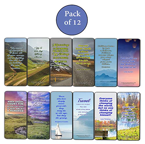 Inspirational Quotes Bookmarks Cards Series 3 (12-Pack)
