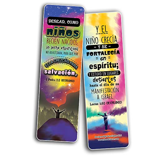 Spanish Spiritual Growth Bookmarks (30-Pack) - Stocking Stuffers for Boys Girls - Children Ministry Bible Study Church Supplies Teacher Classroom Incentives Gift