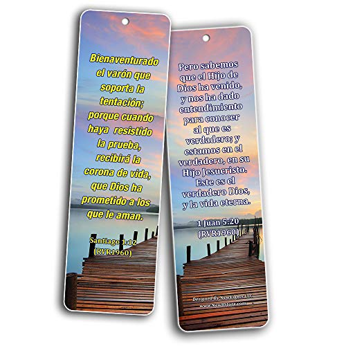 Spanish Life Bible Verses Bookmarks (60 Pack) - Perfect Giftaway for Sunday School and Learn the Spanish Language