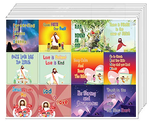 Christian Faith Stickers for Kids (20 Sheets) - Great Giftaway Stickers for Ministries