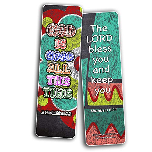 Colorful Bible Verse Chalkboard Bookmarks Cards (12-Pack)