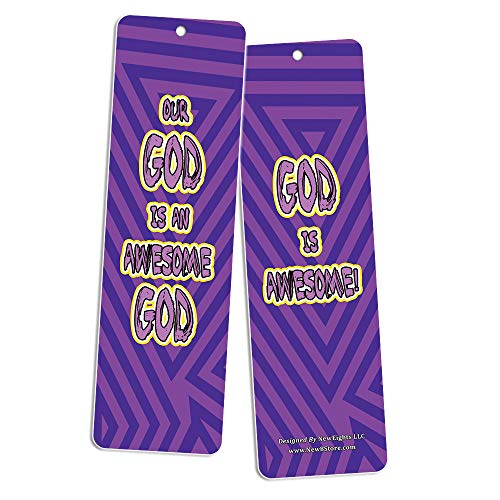Awesome God Bookmarks for Kids (30-Pack) - Scriptures VBS Sunday School Church Memory Verse Sunday School Rewards - Christian Stocking Stuffers Birthday Party Gifts Assorted Bulk Pack