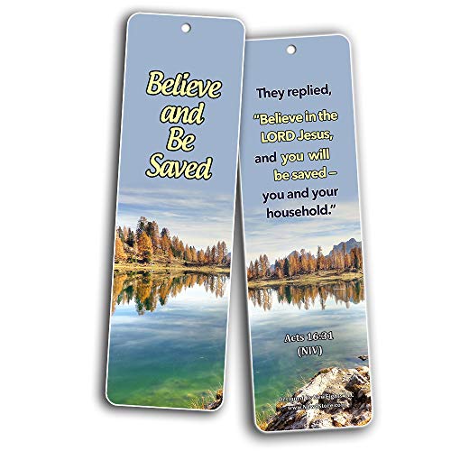 Bible Verses About the True Meaning of Salvation Bookmarks (60 Pack) - Perfect Giveaways for Sunday School and Ministries