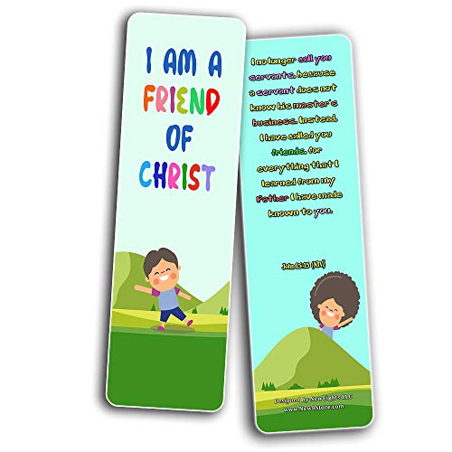 Christian Bookmarks for Kids - Identity in Christ (60 Pack) - Perfect Gift away for Sunday School and Ministries - VBS Sunday School Easter Baptism Thanksgiving Christmas Rewards Encouragement