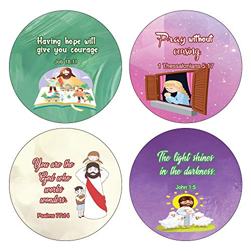 Religious Stickers for Kids (16 Round Shape) (10 Sheets) - Assorted Me –  New8Store