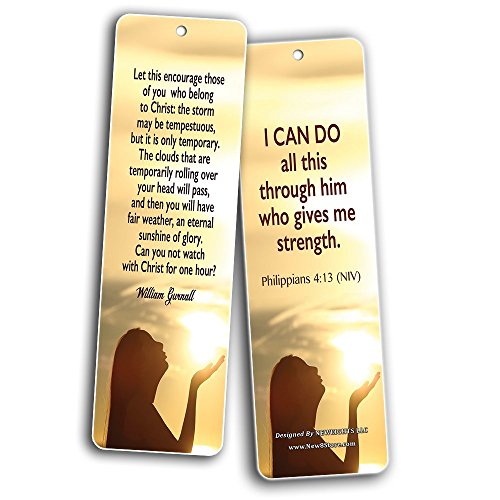 Religious Bookmarks for Women (12-Pack Series 2) - Bible Verses Encouragement in Christian Faith Living - Great Gifts for Women Moms Daughters Christmas Thanksgiving Stuffers - Philippians 4:13