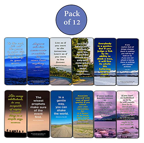 Inspirational Quotes Bookmarks Cards Series 4 (12-Pack)