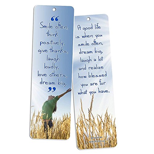 Inspirational Quotes Bookmarks Cards (30-Pack) - For Inspiring and Encouraging Men and Women - Sunday School Rewards Christian Stocking Stuffers Birthday Party Favors Assorted Bulk Pack