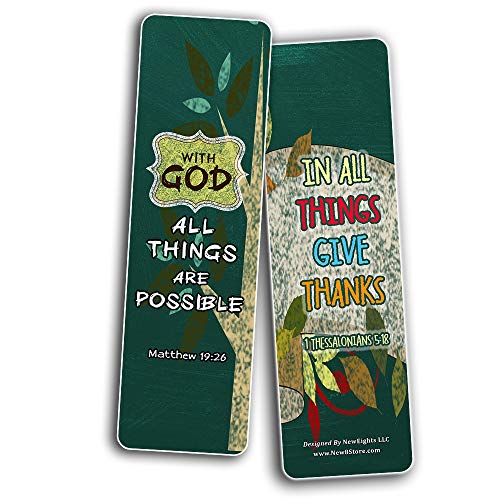 Colorful Bible Verse Chalkboard Bookmarks Cards (12-Pack)