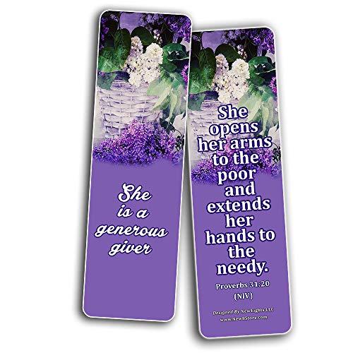 Bible Verses About Virtuous Woman (60 Pack) - Perfect Giveaways for Sunday School and Ministries Designed to Inspire Women