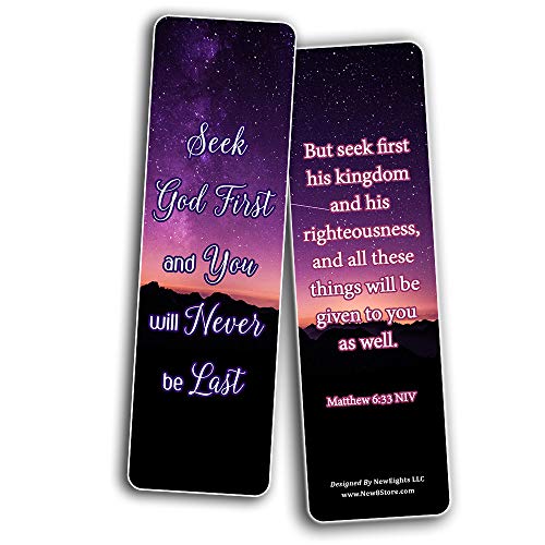 Encouraging Scriptures Bookmarks About Righteousness (30-Pack) - Stocking Stuffers Devotional Bible Study - Church Ministry Supplies Teacher Classroom Incentive Gifts