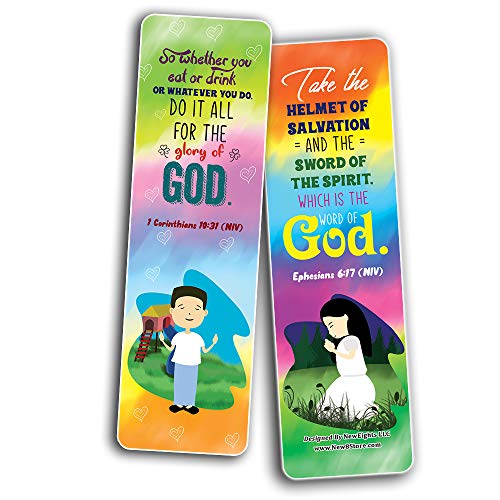Positive Bible Verses Bookmarks (30-Pack) - Stocking Stuffers for Boys Girls - Children Ministry Bible Study Church Supplies Teacher Classroom Incentives Gift