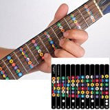 Guitar Fretboard Note Decals Sticker Color Coded Guide for Guitar Beginners