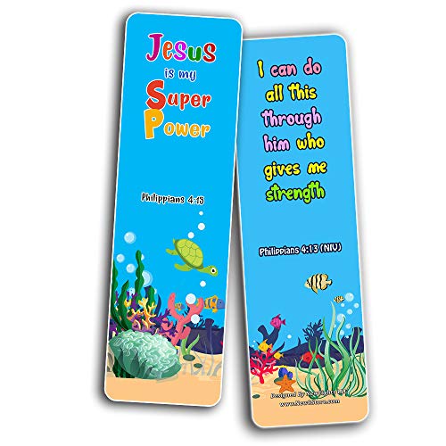 Christian Bookmarks for Kids - Life Changing (60 Pack) - Perfect Gift away for Sunday School and Ministries - Christian Stocking Stuffers Birthday Assorted Bulk Pack