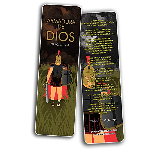 Spanish Armadura de Dios Armor of God Bookmarks (30-Pack) - Stocking Stuffers for Men & Women - Bible Study Church Supplies Teacher Classroom Incentives Gift