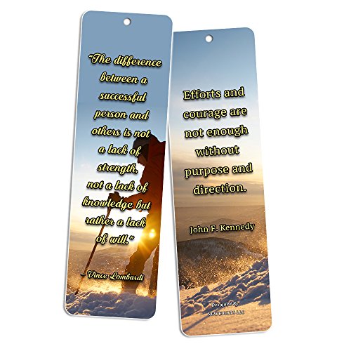 NewEights Adventure Inspirational Quotes Bookmarks Cards (60-Pack) - Gifts Stocking Stuffers for Inspirational Teamwork Team Building Success Sports Adventure Motivation